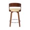 Armen Living Shelly 26" Counter Height Swivel Cream Faux Leather and Walnut Wood Bar Stool LCSHBACRWA26 - alternate 4